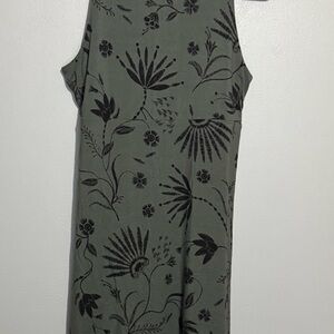 Athleta Shift Dress Women's Medium Black Floral Stretch Casual